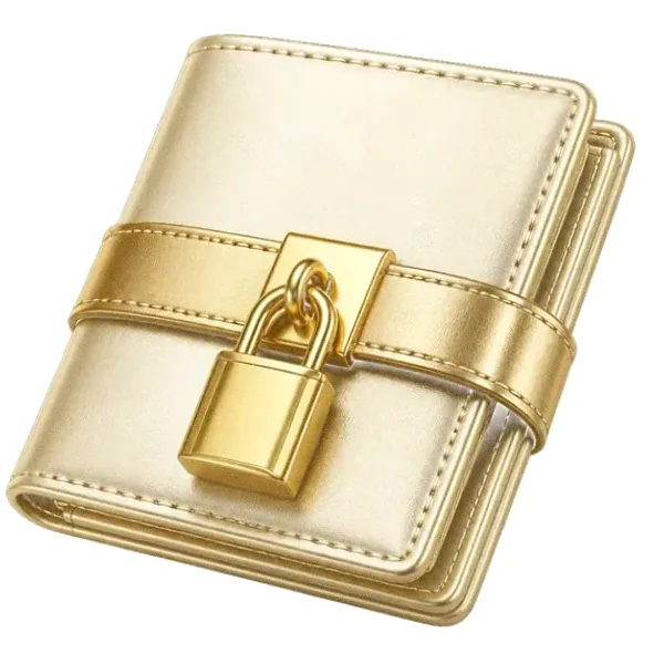 Locked leather wallet — Lizaro